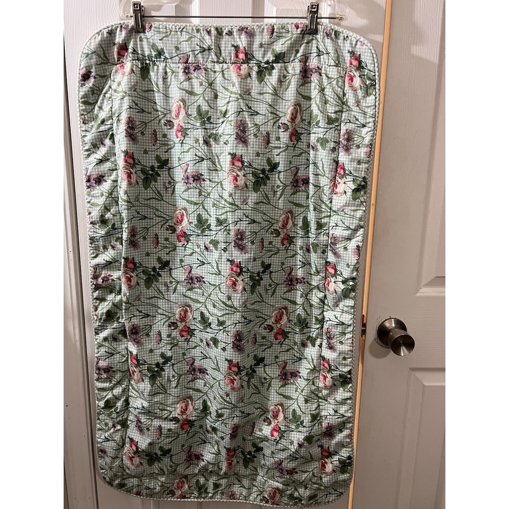 Vintage Laura Ashley King Size Shams‎ Set Of 2 Green Gingham Floral